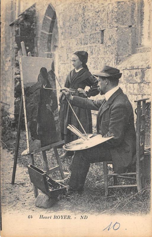 Carte postale ancienne Bretagne - Henri Royer - Artiste Peintre Breton