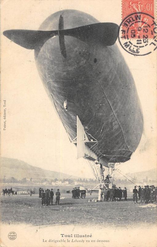Carte postale ancienne Toul - Le Dirigeable Le Lebaudy Vu En Dessous à Toul