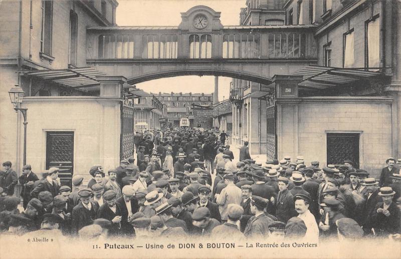Carte postale ancienne Puteaux - Usine De Dion Et Bouton - La Rentree Des Ouvriers à Puteaux