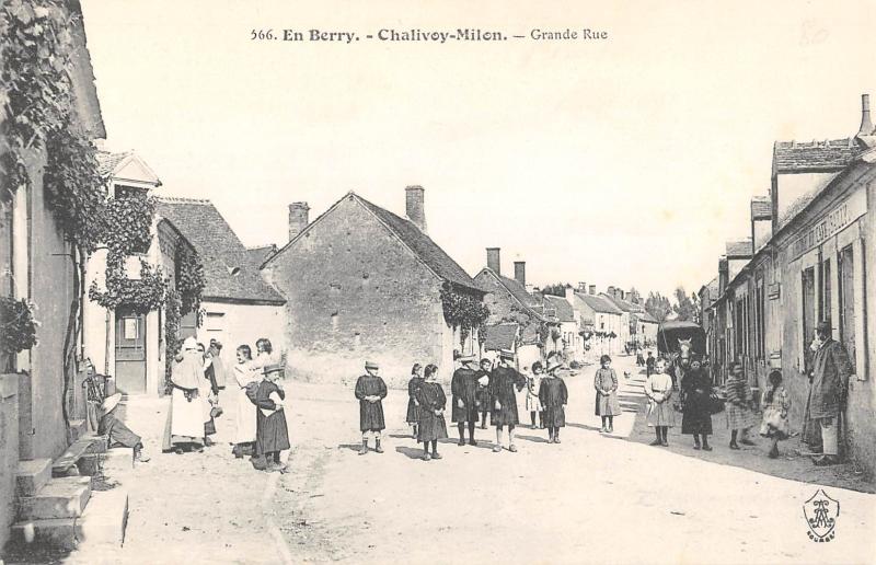 Carte postale ancienne Chalivoy Milon - Grande Rue à Chalivoy-Milon
