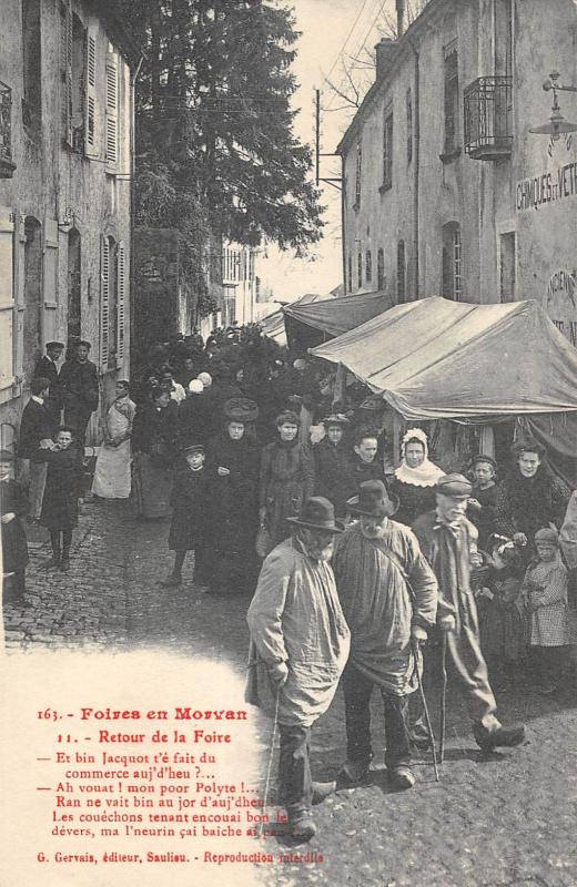 Carte postale ancienne Foires En Morvan - Retour De La Foire