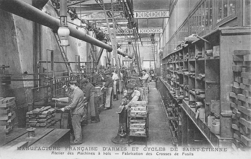 Carte postale ancienne Saint Etienne - Manufacture D'Armes Et Cycles - Machine A Bois à Saint-Étienne