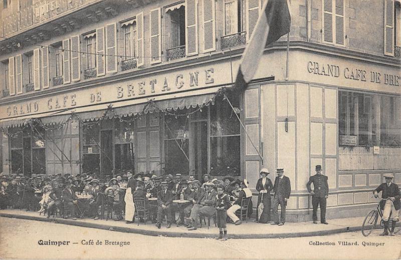 Carte postale ancienne Quimper - Cafe De Bretagne à Quimper