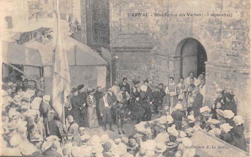 Carte postale ancienne Carnac - Benediction Des Vaches - 13 Septembre à Carnac