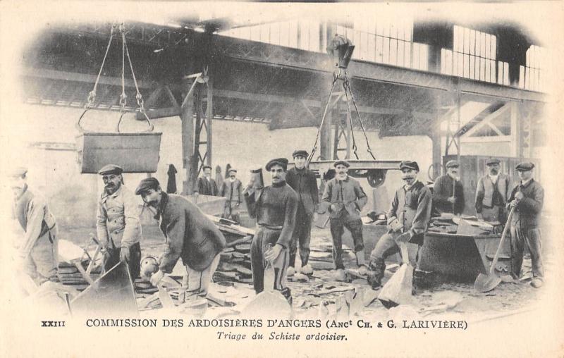Carte postale ancienne Commission Des Ardoisieres D'Angers - Triage Du Schiste à Angers