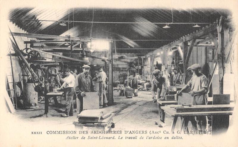 Carte postale ancienne Commission Des Ardoisieres D'Angers - Atelier De Saint-Leonard à Angers