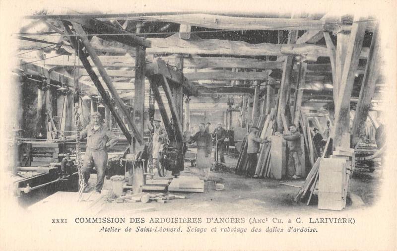 Carte postale ancienne Commission Des Ardoisieres D'Angers - Atelier De Saint Leonard à Angers