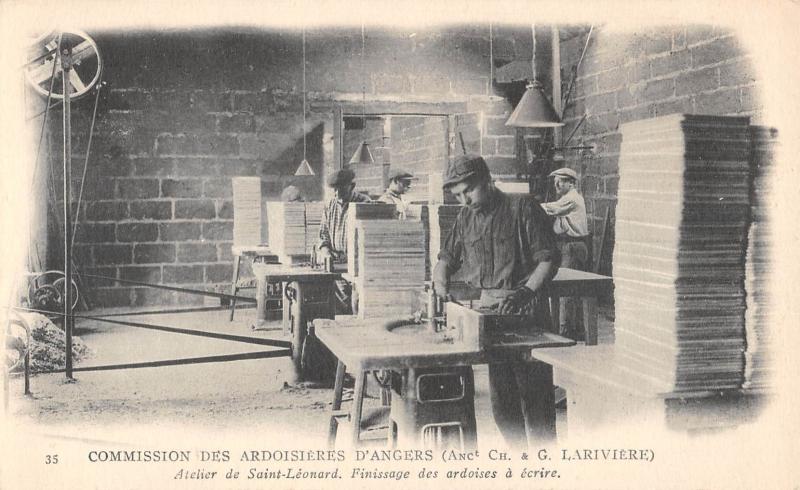 Carte postale ancienne Commission Des Ardoisieres D'Angers - Atelier De Saint-Leonard à Angers