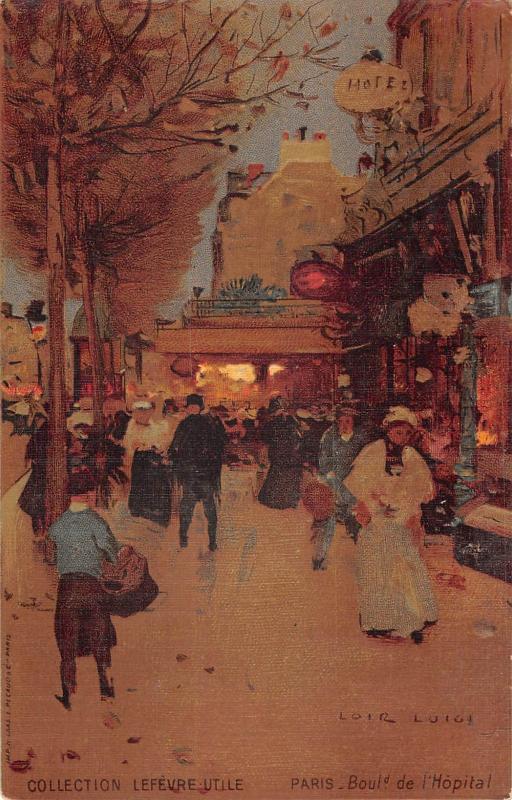 Carte postale ancienne Paris - Cpa Illustrateur - Collection Lefevre Utile - Boulevard De L'Hopi à Paris