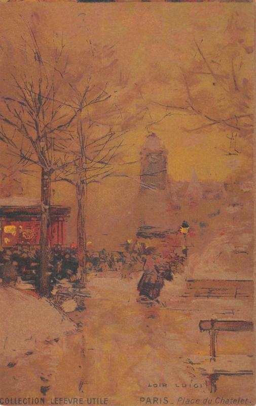 Carte postale ancienne Paris - Cpa Illustrateur - Collection Lefevre Utile - Place Du Chatelet à Paris