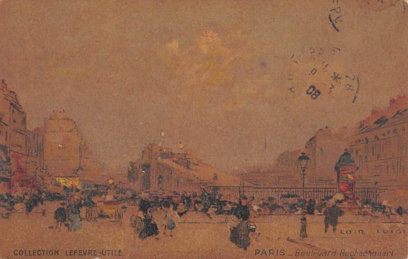 Carte postale ancienne Paris - Cpa Illustrateur - Collection Lefevre Utile - Boulevard De Rochec à Paris