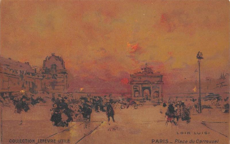 Carte postale ancienne Paris - Cpa Illustrateur - Collection Lefevre Utile - Place Du Carrousel à Paris