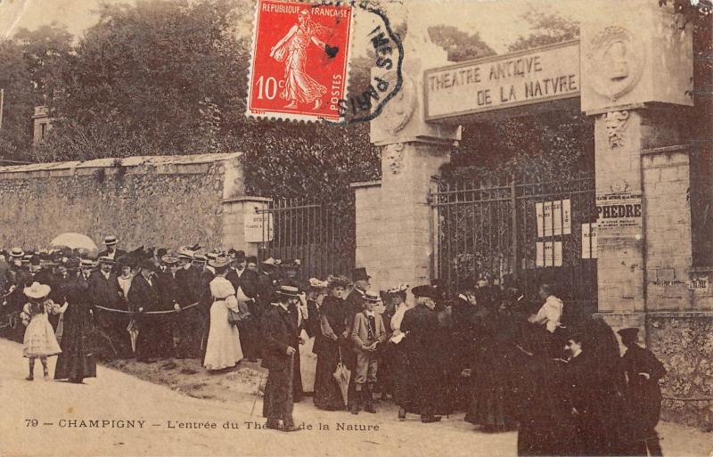 Carte postale ancienne Champigny - L'Entree Du Theatre De La Nature