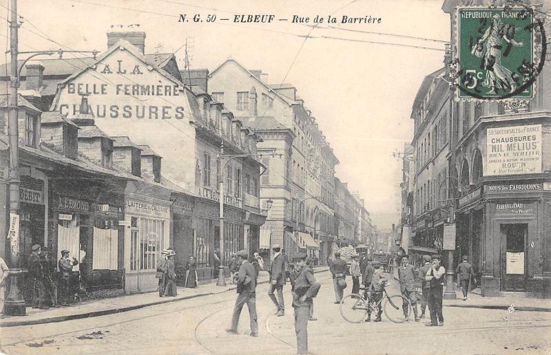Carte postale ancienne Elbeuf - Rue De La Barriere à Elbeuf