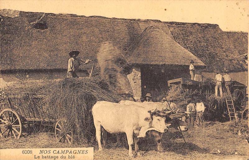 Carte postale ancienne Aveyron - Nos Campagne - Le Battage Du Ble