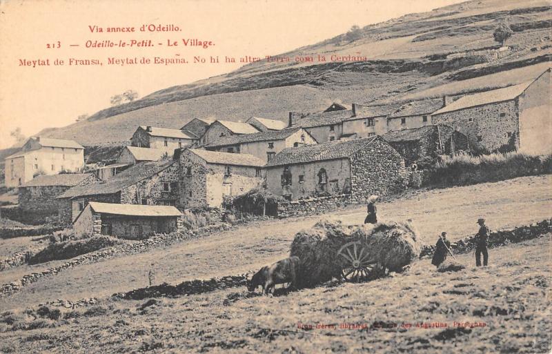 Carte postale ancienne Odeillo Le Petit - Le Village - Scene De Fenaison