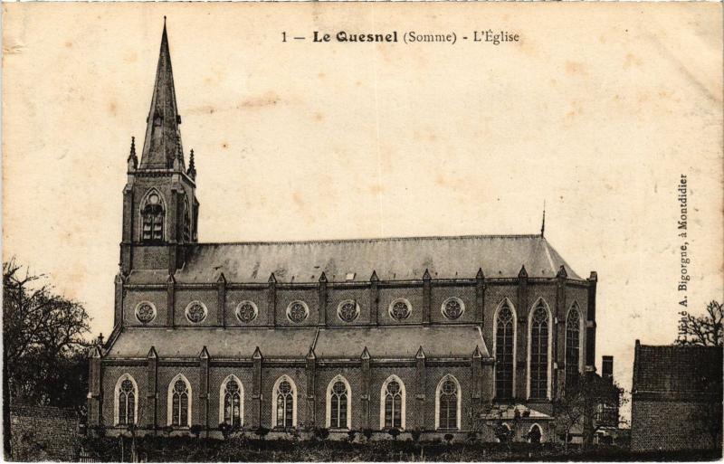 Carte postale ancienne Le Quesnel eglise au Quesne