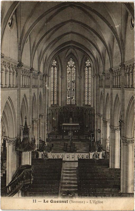 Carte postale ancienne Le Quesnel eglise au Quesne