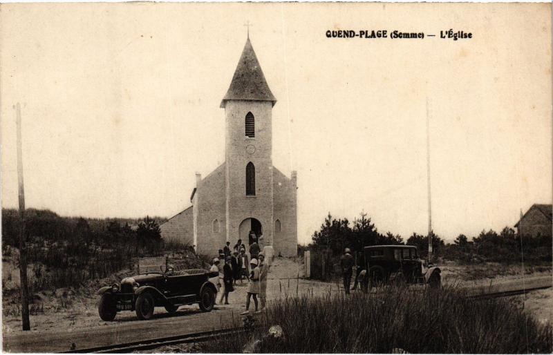 Carte postale ancienne Quend Plage eglise à Quend