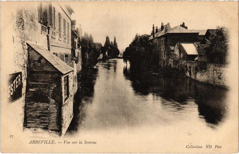 Carte postale ancienne Abbeville vue sur la Somme à Abbeville