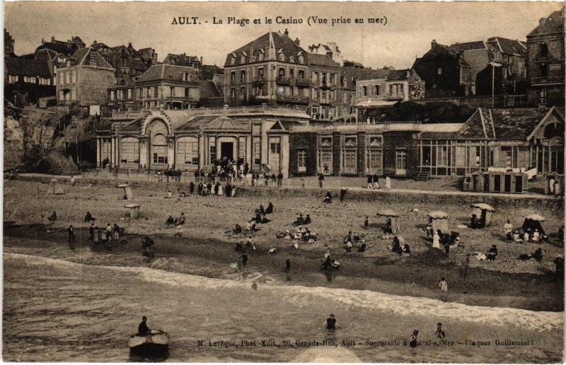 Carte postale ancienne Ault la plage et le casino