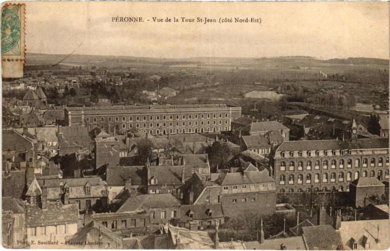 Carte postale ancienne Peronne vue de la Tour Saint-Jean