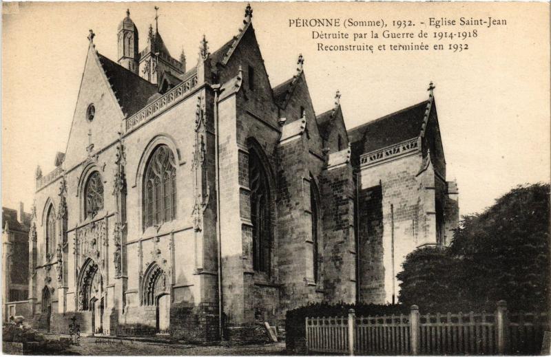 Carte postale ancienne Peronne Eglise Saint-Jean