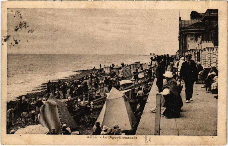 Carte postale ancienne Ault la Digue Promenade