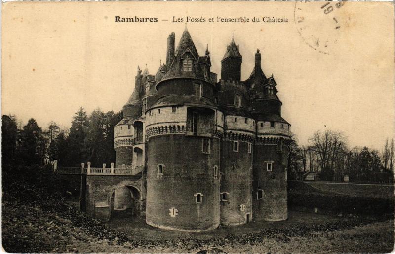 Carte postale ancienne Rambures les Fosses et le chateau à Rambures
