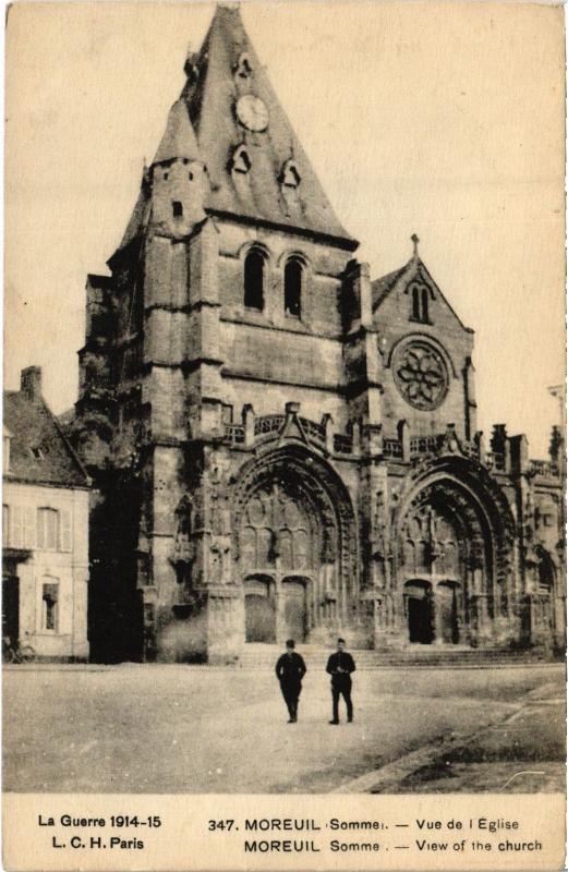 Carte postale ancienne Moreuil eglise à Moreuil