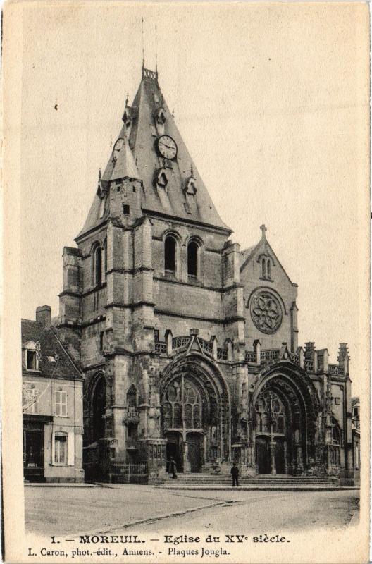 Carte postale ancienne Moreuil eglise à Moreuil