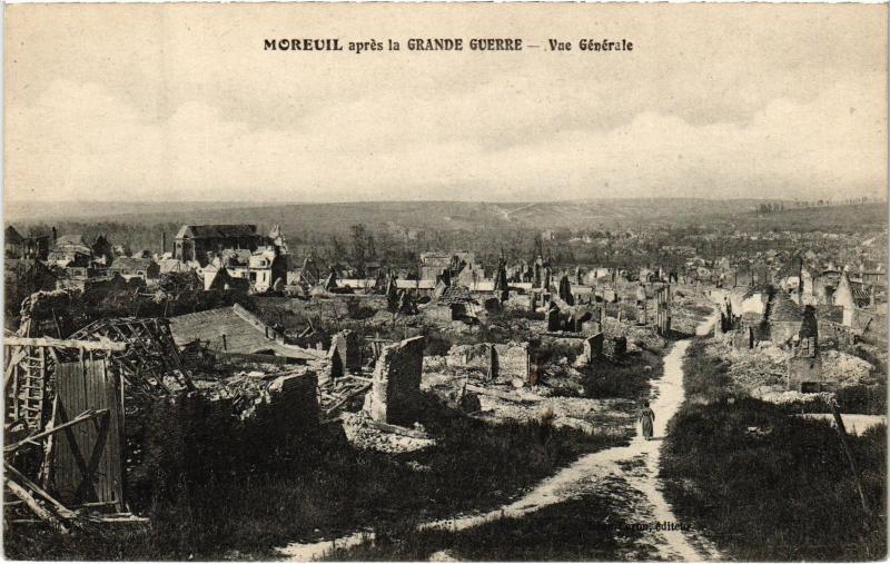 Carte postale ancienne Moreuil vue generale à Moreuil