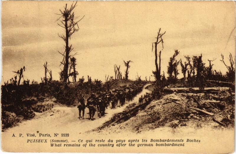 Carte postale ancienne Puiseux Ce qui reste du pays
