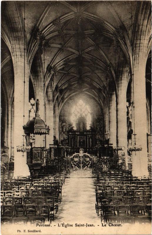 Carte postale ancienne Peronne Eglise Saint-Jean
