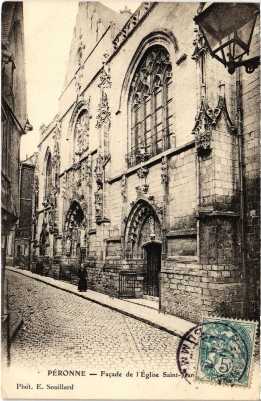 Carte postale ancienne Peronne Eglise Saint-Jean