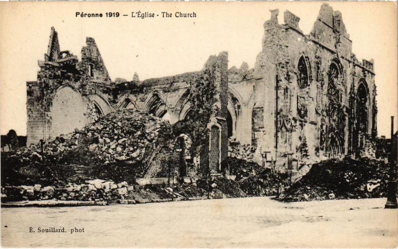 Carte postale ancienne Peronne eglise