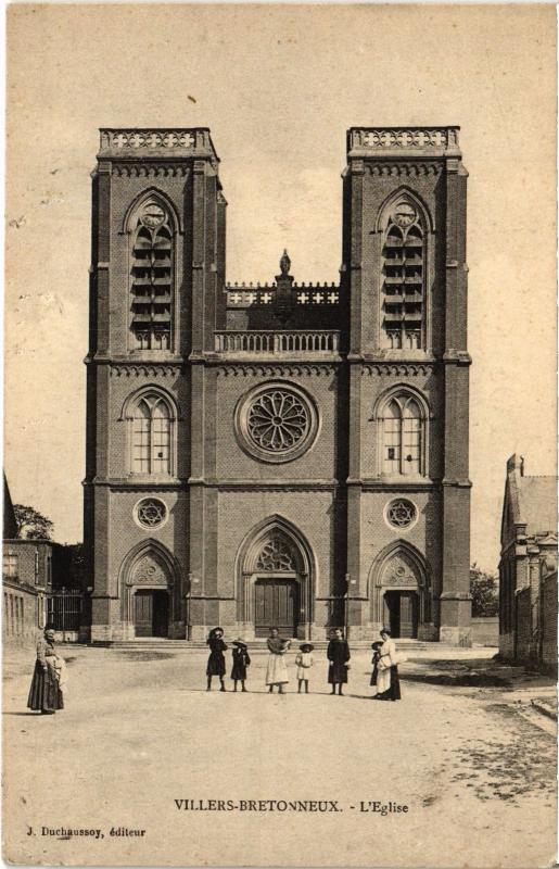 Carte postale ancienne Villers Bretonneux eglise à Villers-Bretonneux