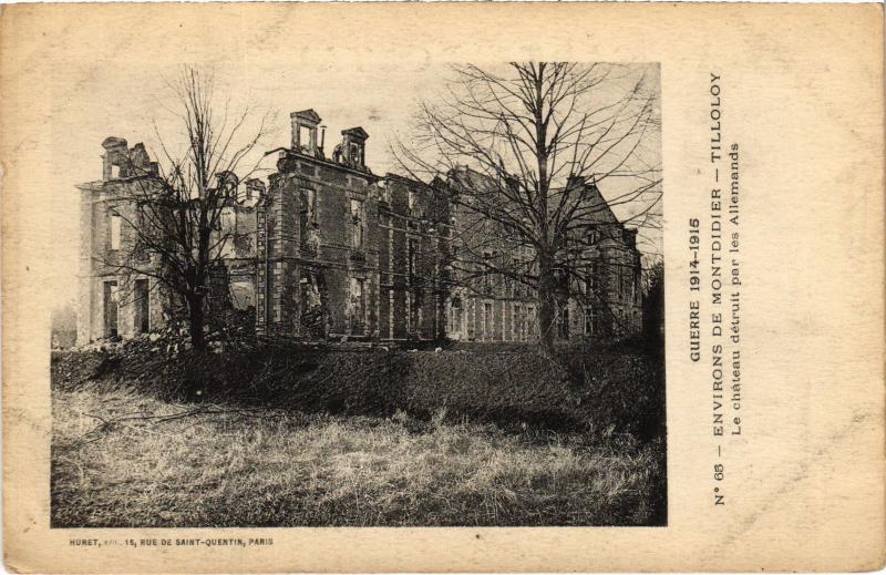 Carte postale ancienne Tilloloy le chateau à Tilloloy