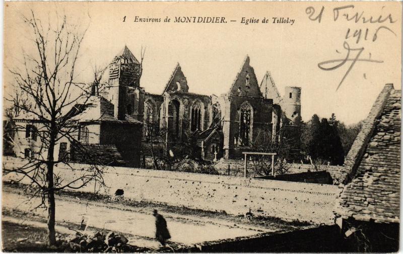 Carte postale ancienne Tilloloy eglise à Tilloloy