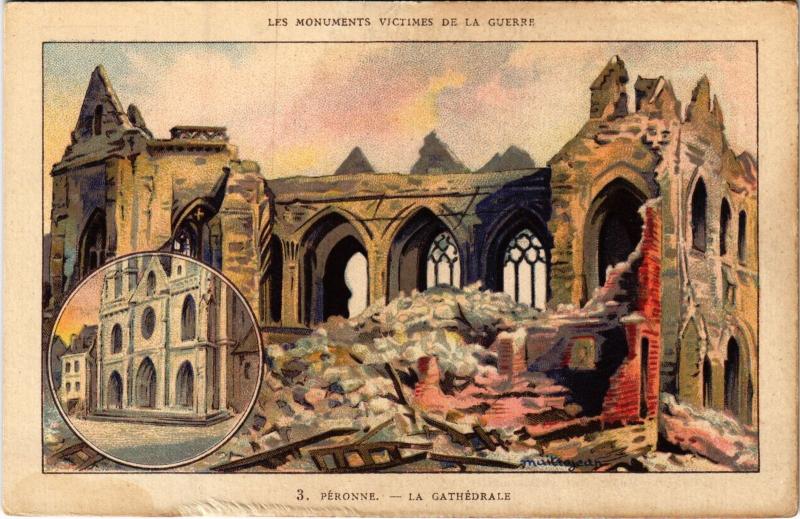 Carte postale ancienne Peronne la Cathedrale