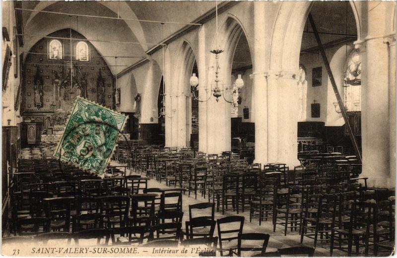 Carte postale ancienne St Valery sur Somme interieur de l'eglise