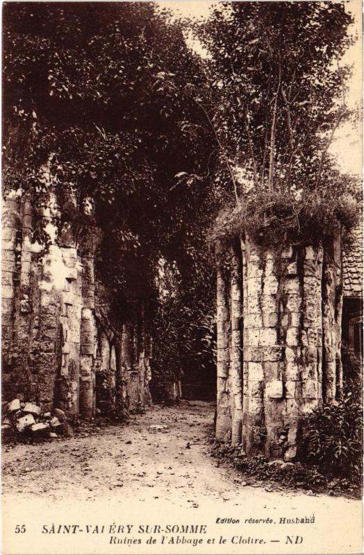Carte postale ancienne St Valery sur Somme Ruines de l'Abbaye et le Cloitre