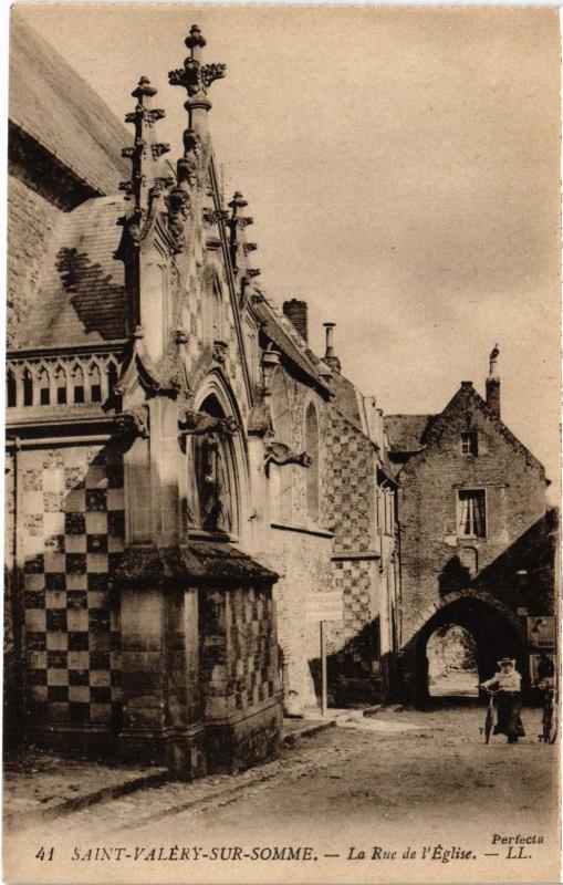 Carte postale ancienne St Valery sur Somme Rue du l'Eglise