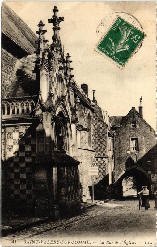 Carte postale ancienne St Valery sur Somme Rue de l'Eglise