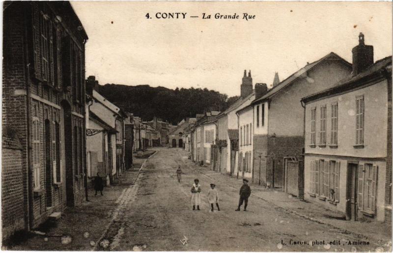 Carte postale ancienne Conty Grande Rue à Conty