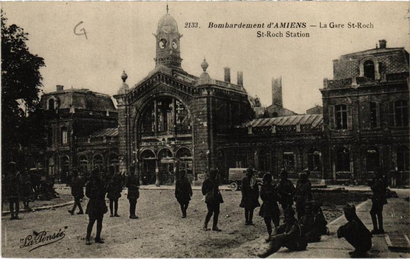Carte postale ancienne Amiens Gare Saint-Roch à Amiens