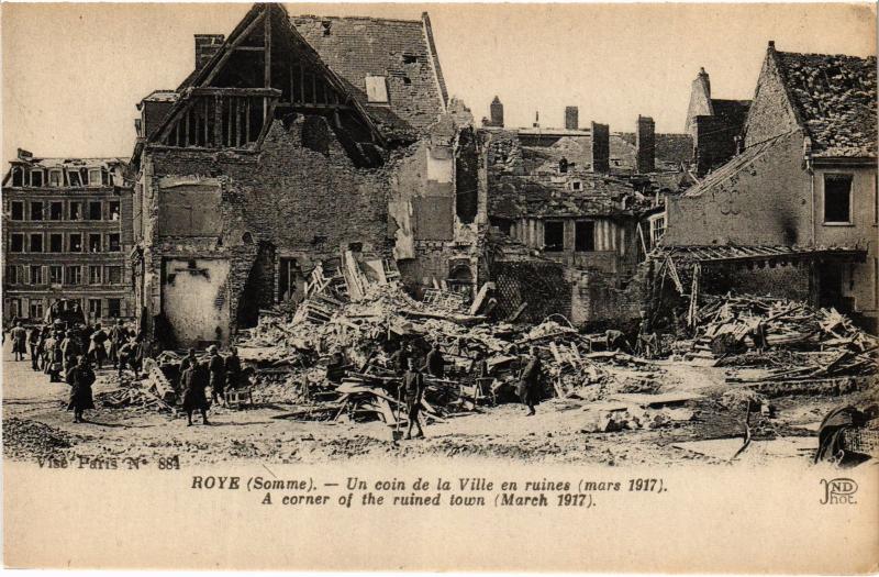 Carte postale ancienne Roye un coin de la ville