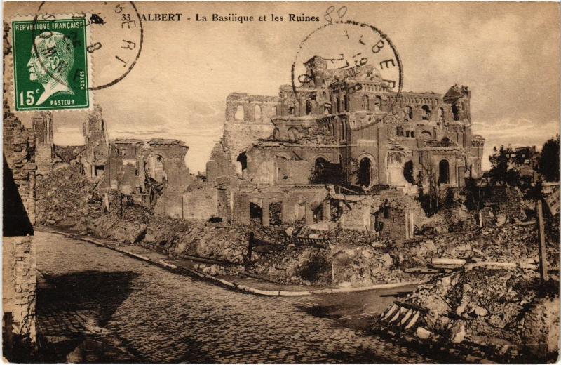 Carte postale ancienne Albert Basilique et les ruines à Albert