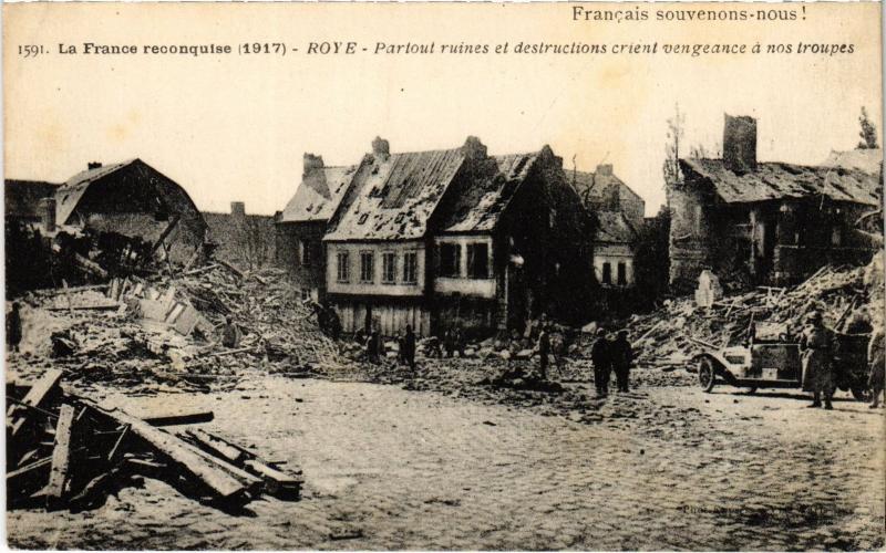 Carte postale ancienne Roye Partout ruines