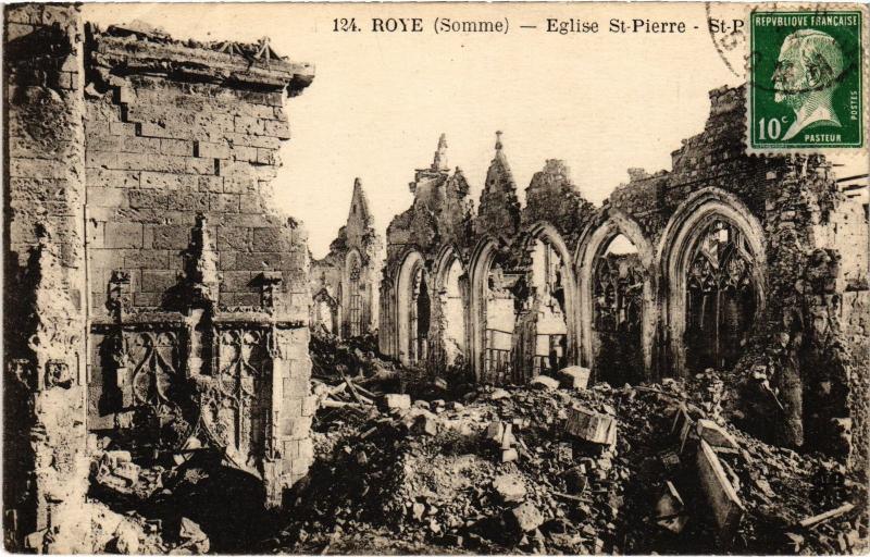 Carte postale ancienne Roye Eglise Saint-Pierre